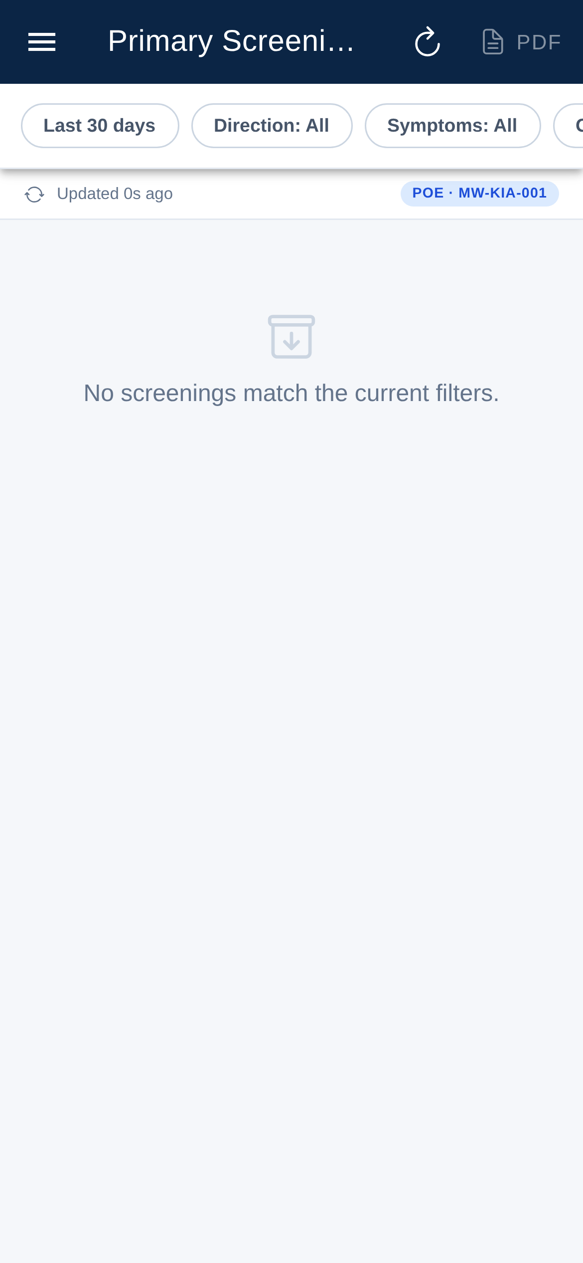Primary screening report