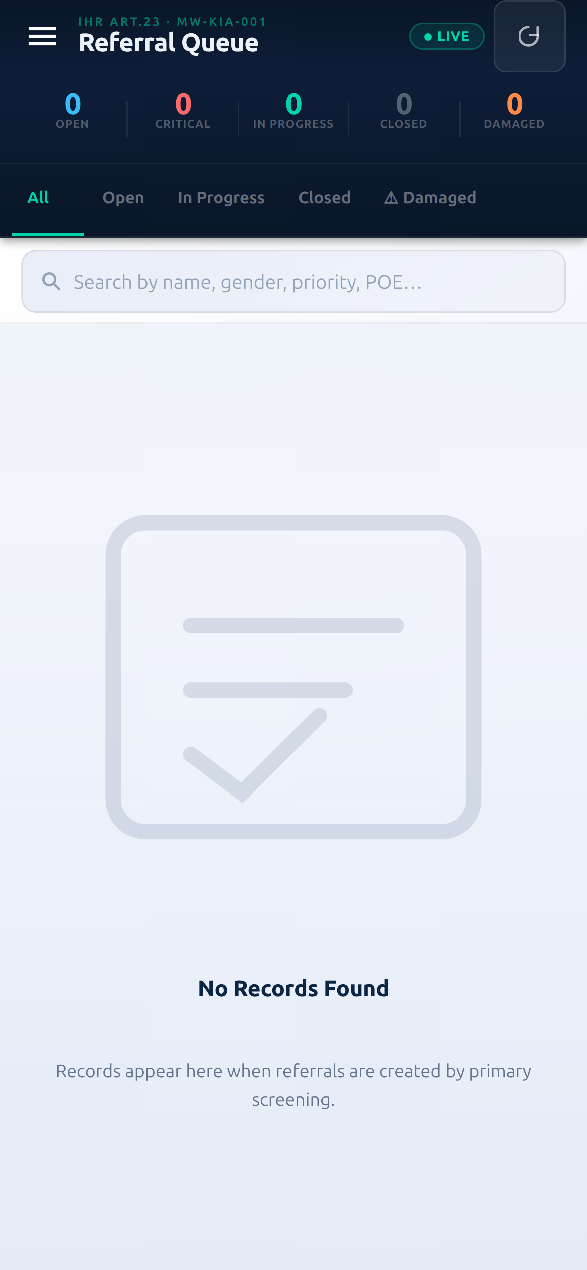 Notifications centre