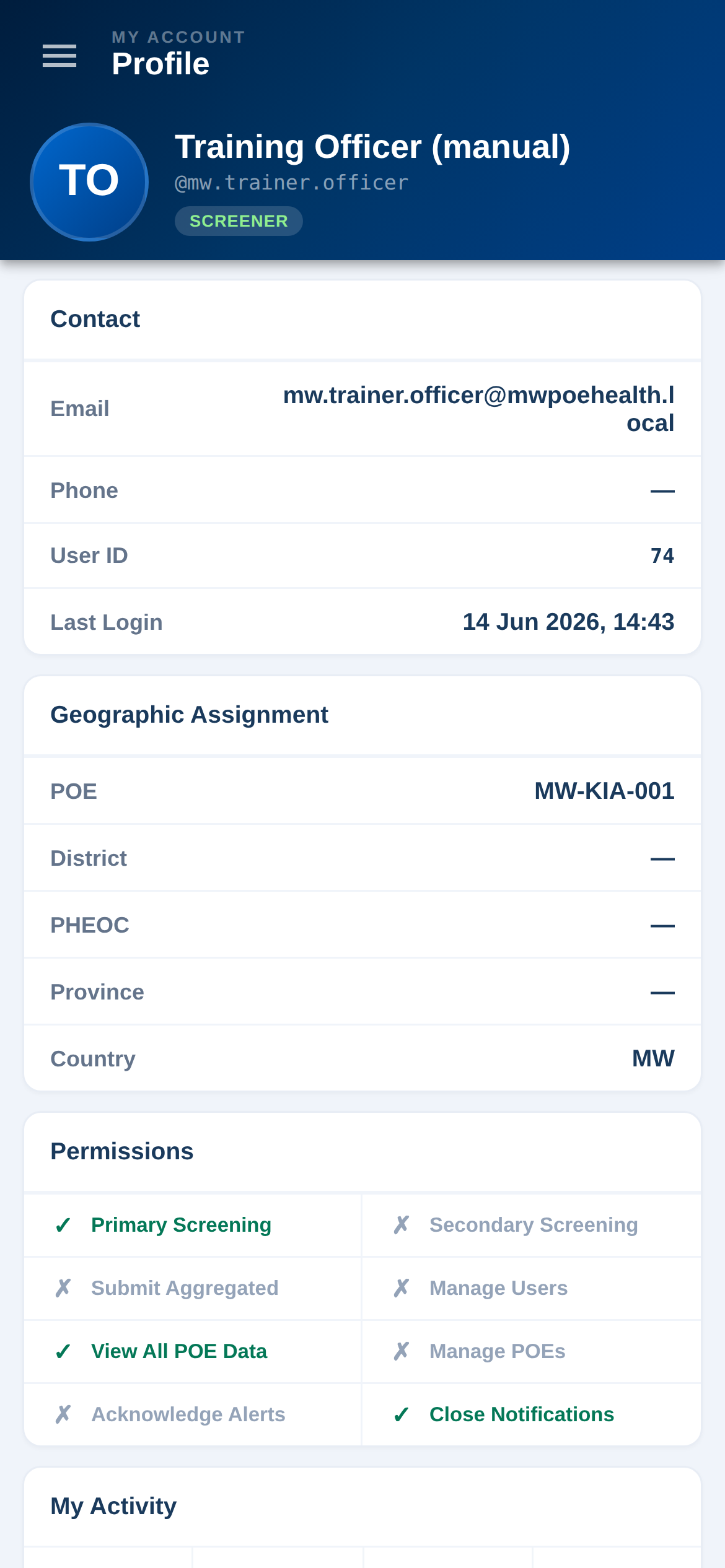 My profile
