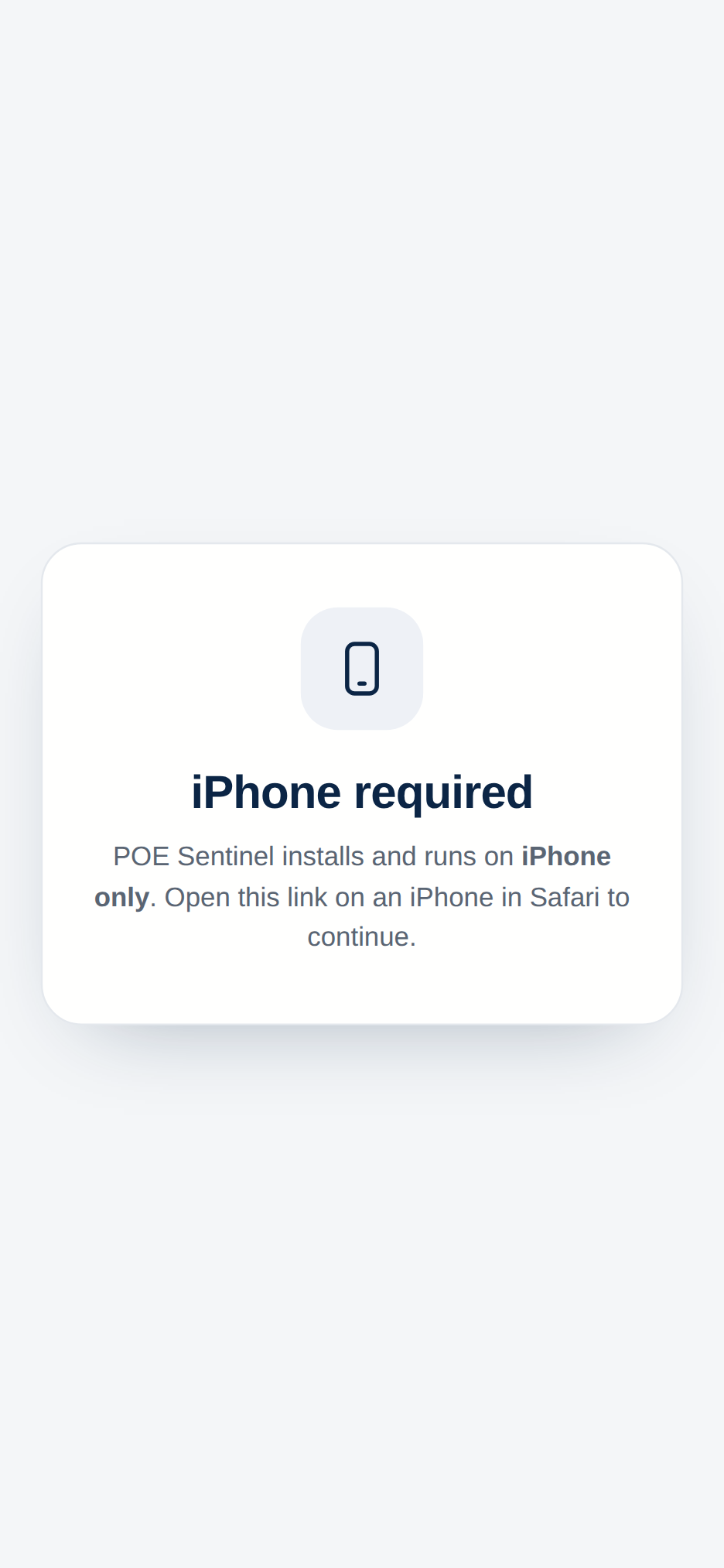 Choose-environment install screen of the app.
